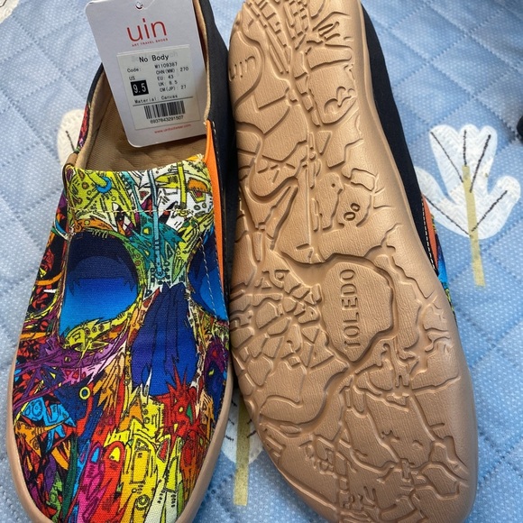 UIN Women’s Slip On Sneaker Casual Loafers Art Painted Walking Shoes - Picture 6 of 6